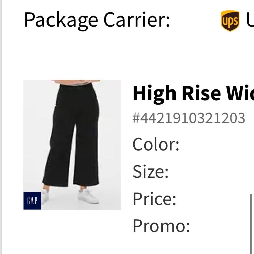 Gap high rise cropped wide leg pants